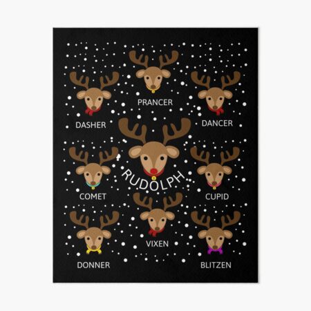 Item preview, Rudolph and All Santa Claus's Reindeer Names designed and sold by 4wordsmovement.