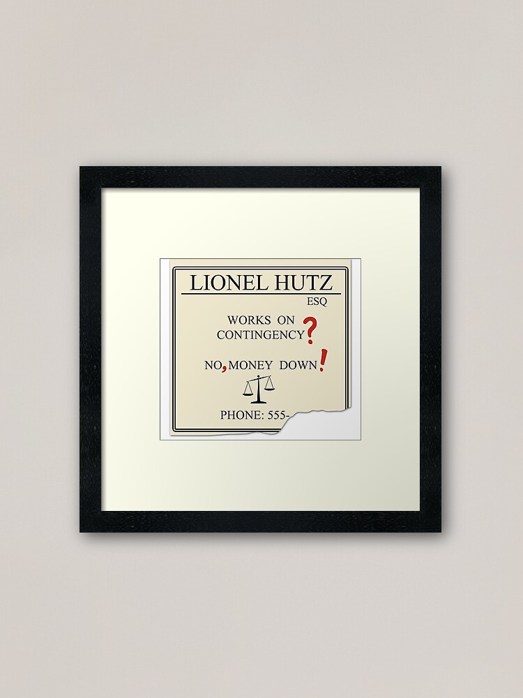 Alternate view of Lionel Hutz - No, money down! Framed Art Print