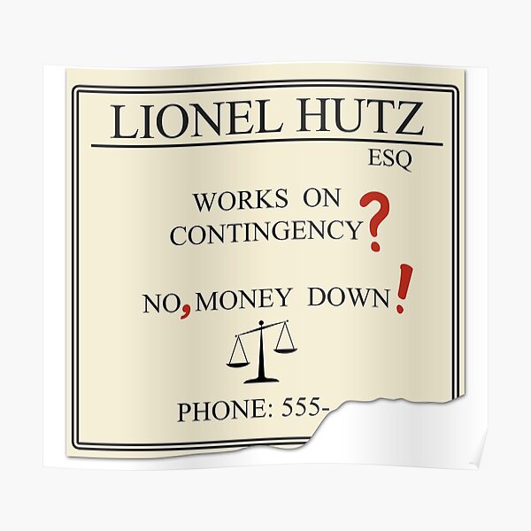 Lionel Hutz - No, money down! Poster