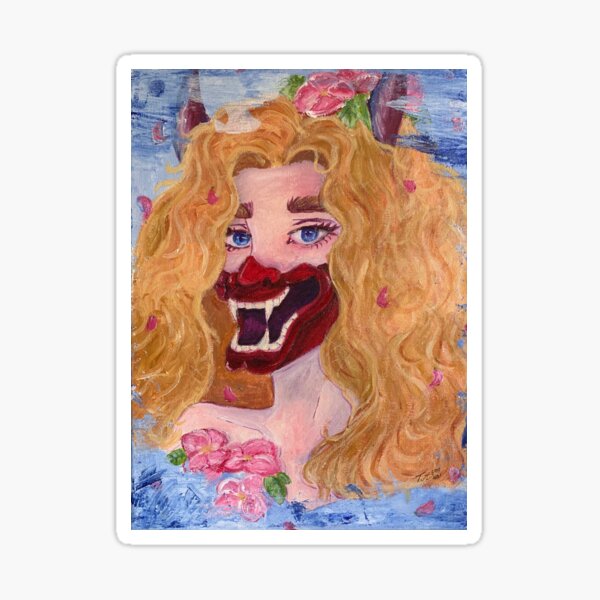 Masked self portrait Sticker