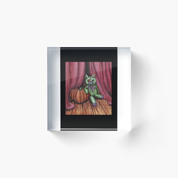 Postcard | Lord Greenfluff and the Orange Pumpkin Acrylic Block