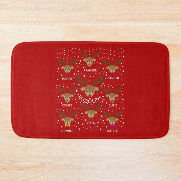 Item preview, Rudolph and All Santa Claus's Reindeer Names (Red) designed and sold by 4wordsmovement.