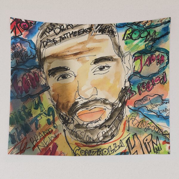 Artikelvorschau, ovo, nieselig, poster, wandkunst, dope, toronto, graffiti, street art, fan art, musik, gabe, rap, hiphop, rapper entworfen und verkauft von spacesbydee.