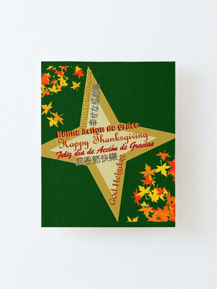 Happy Thanksgiving In Different Languages Gifts Aesthetic Pattern Seamless Mounted Print By Kestrada2906 Redbubble