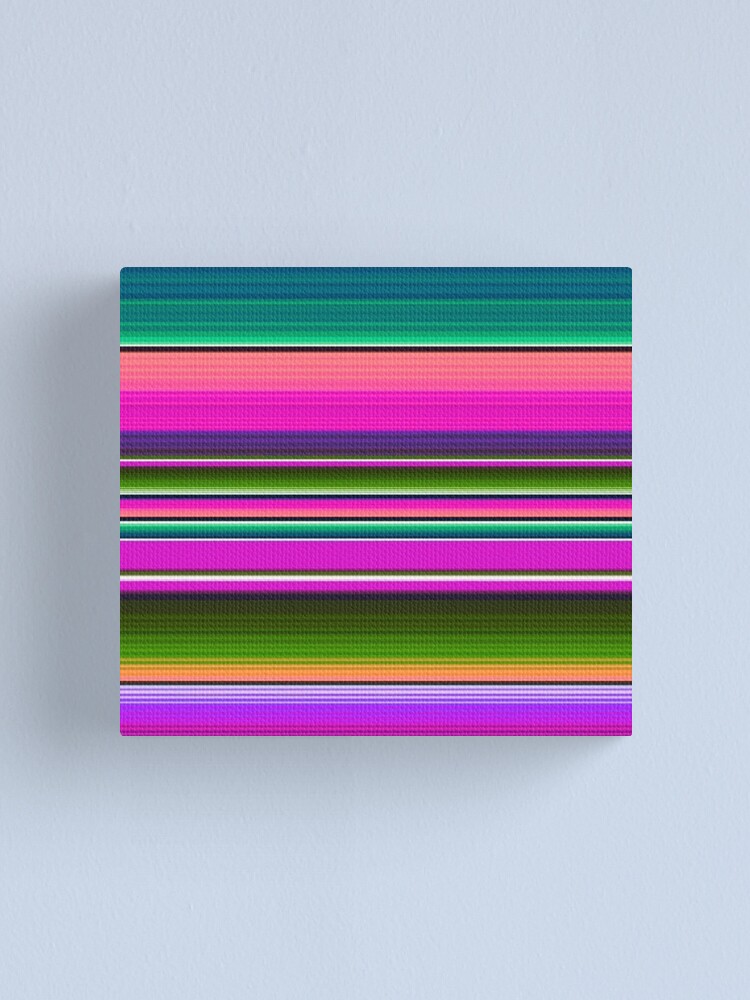 "Mexican Blanket Striped Fiesta Serape Pink" Canvas Print for Sale by