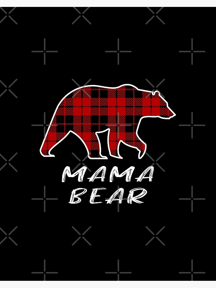 Christmas bear t-shirt, mama red plaid bear jammie shirt