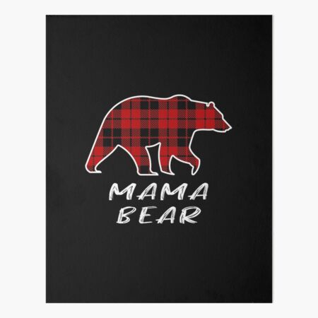 Christmas bear t-shirt, mama red plaid bear jammie shirt