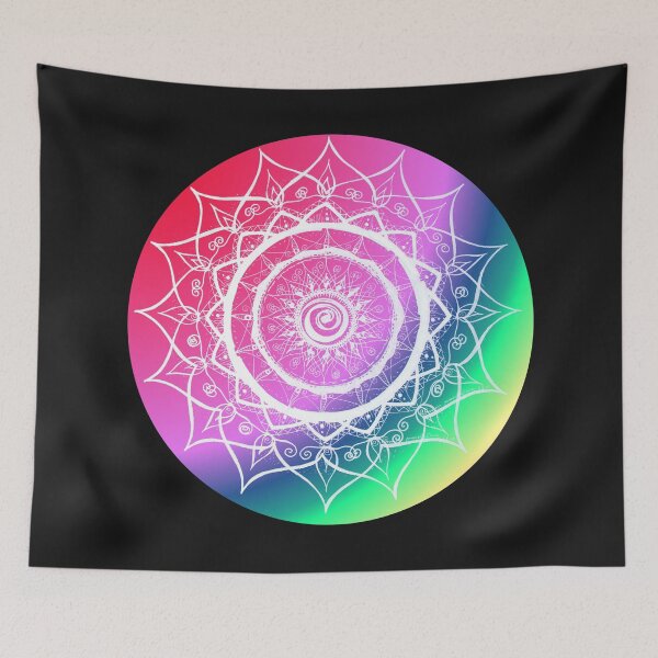 Item preview, Mandala, white and colorful, hand painted designed and sold by Seelenreisende.