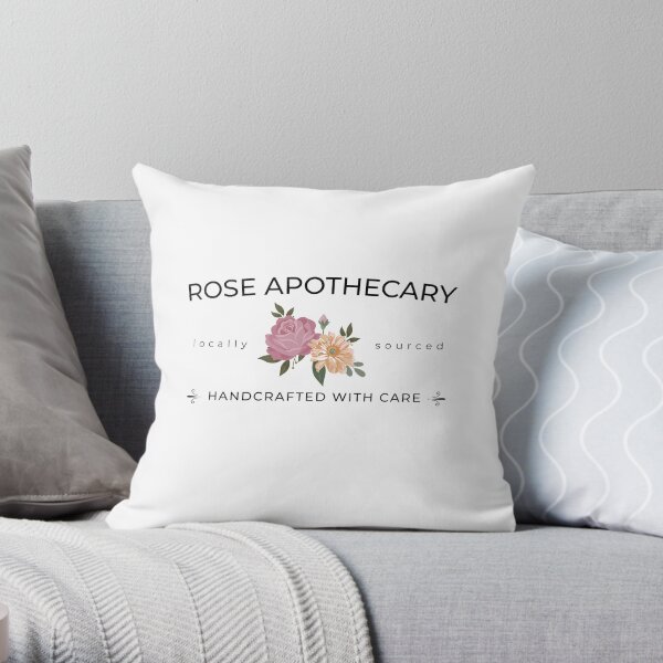 Rose Apothecary handcrafted with care Throw Pillow