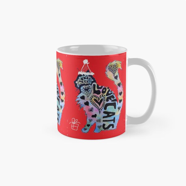 Item preview, Love Cats Watercolor Painting - Red Christmas designed and sold by Sarah  Rajkotwala.