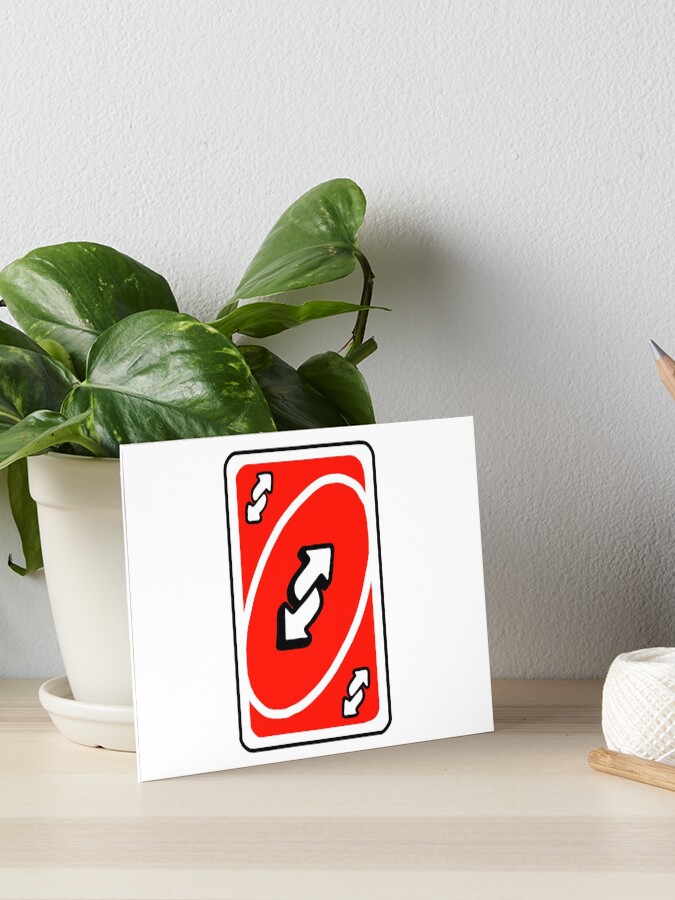 Red UNO Reverse Card Greeting Card for Sale by mezziee