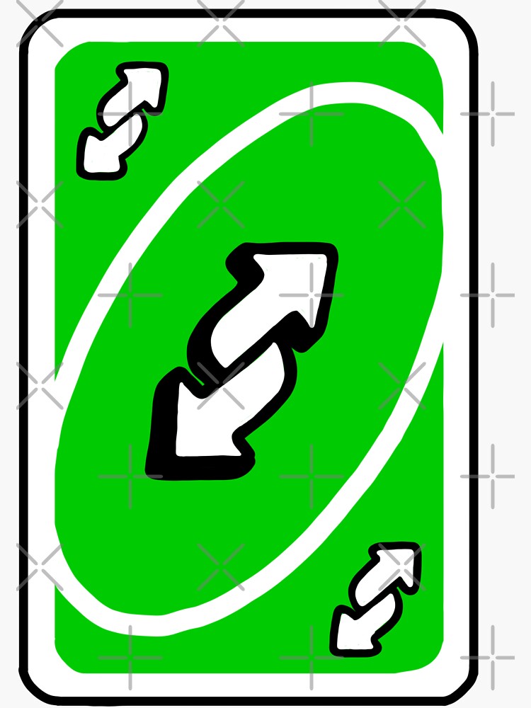  Vision Signs Green UNO Reverse Card Sticker Bumper