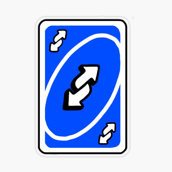 Cute Waterproof Blue/ Red/ Green/ Yellow Uno Reverse Card 