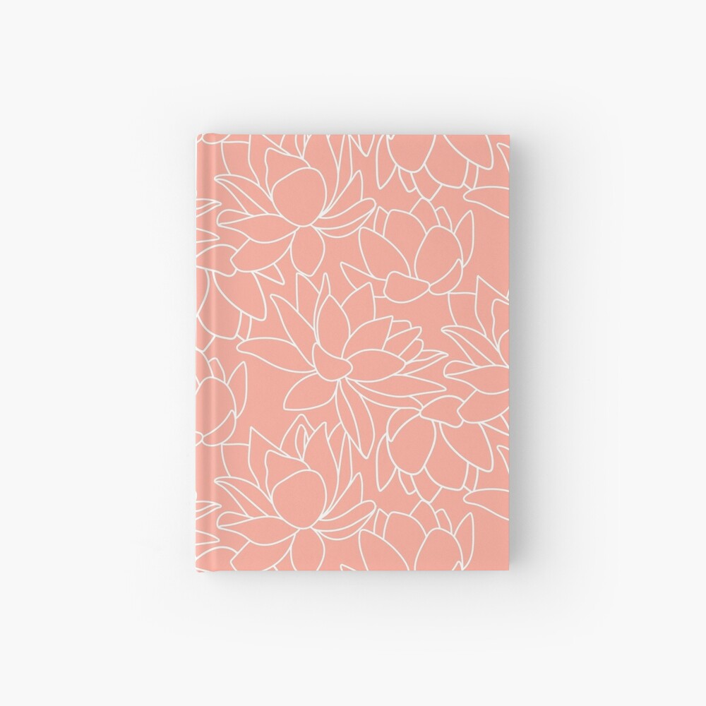 Peach Lotus Hardcover Journal