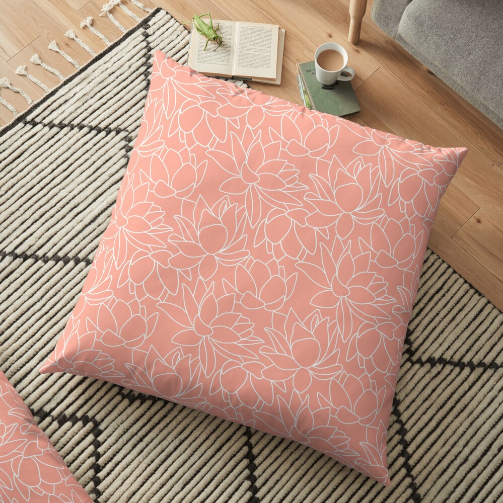 Peach Lotus Floor Pillow