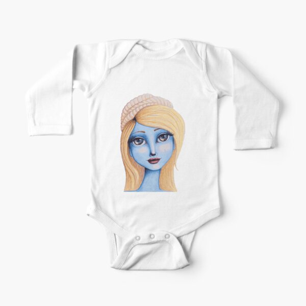 I Heart Smurfette Long Sleeve Baby One-Piece