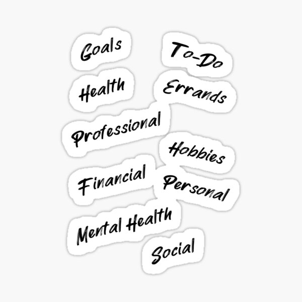 Artikel-Vorschau von Bullet Journal Goal Stickers, designt und verkauft von DesignsbyKell.