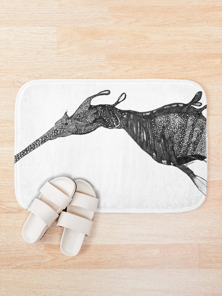 Alternate view of Barbara the Weedy Sea Dragon Bath Mat