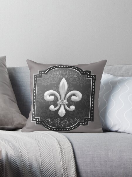 Item preview, Fleur de lis on black victorian background designed and sold by allthumbs.