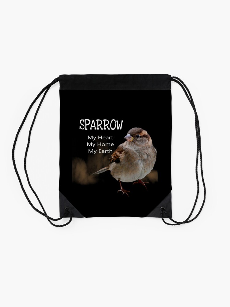 Alternate view of Sparrow Symbolism Drawstring Bag