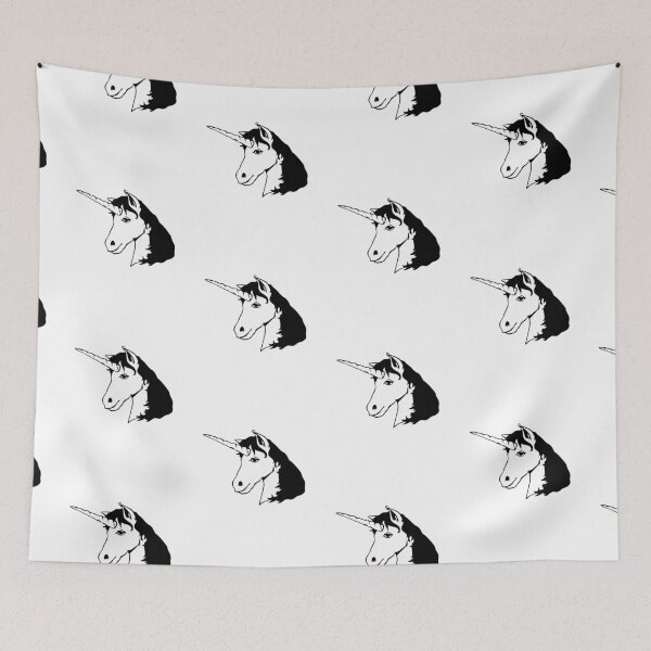 Item preview, Black and white unicorn designed and sold by TextyQuotes.