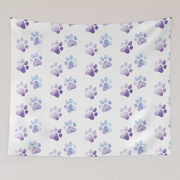 Item preview, Purple and Blue Watercolor Dog Paws Design, Dog Stickers designed and sold by logankinkade.