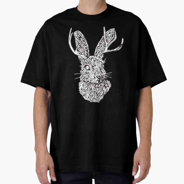 Item preview, Hand Drawn Black and white Jackalope designed and sold by jesseladret.