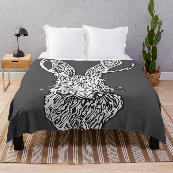 Item preview, Hand Drawn Black and white Jackalope designed and sold by jesseladret.