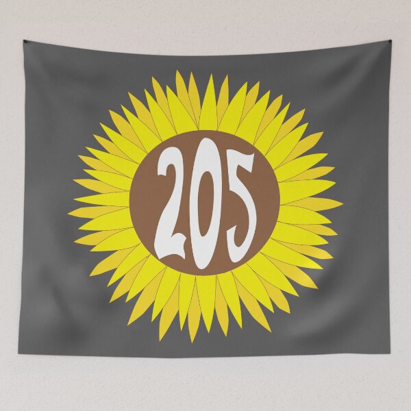 Item preview, Hand Drawn Alabama Sunflower 205 Area Code designed and sold by itsrturn.