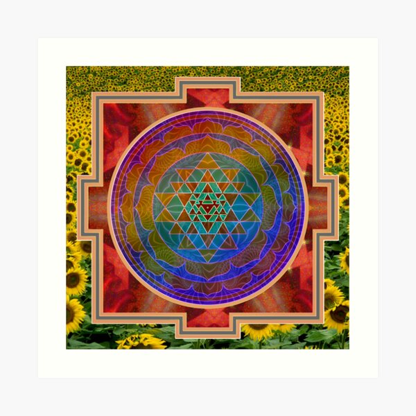Yantra and the sunflower Art Print