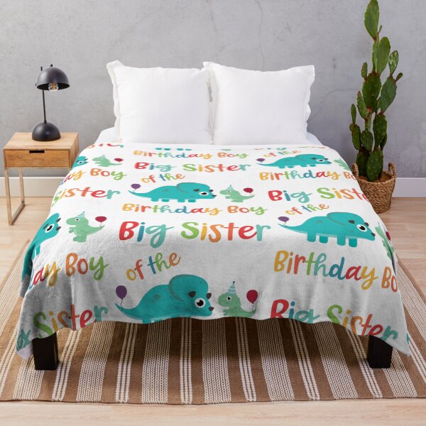 Item preview, Big Sister of the Birthday Boy Cute Dinosaur Matching Party print designed and sold by doodabobs.