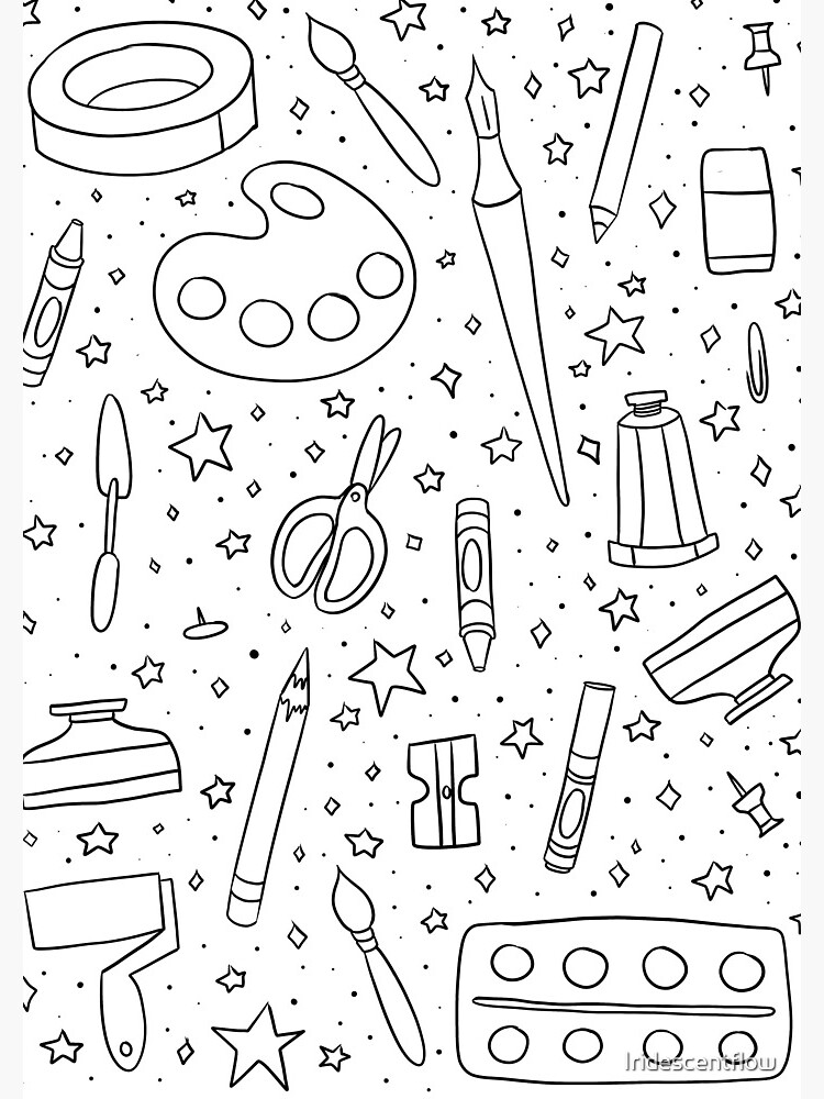 Art Supplies Doodles | Spiral Notebook