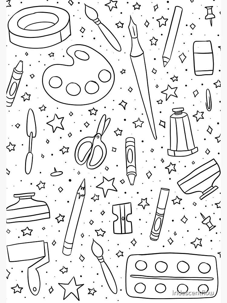 Art Supplies Doodles – Cute Doodles & Watercolor Ideas