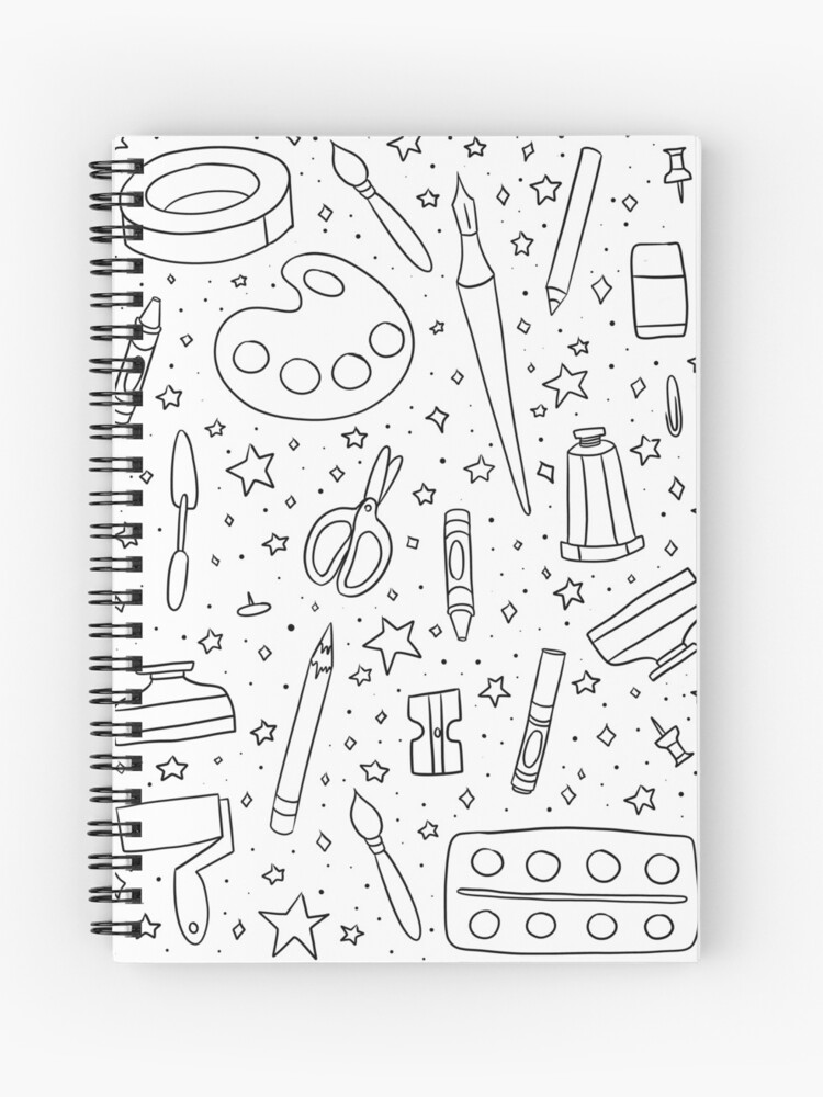 Art Supplies Doodles | Spiral Notebook