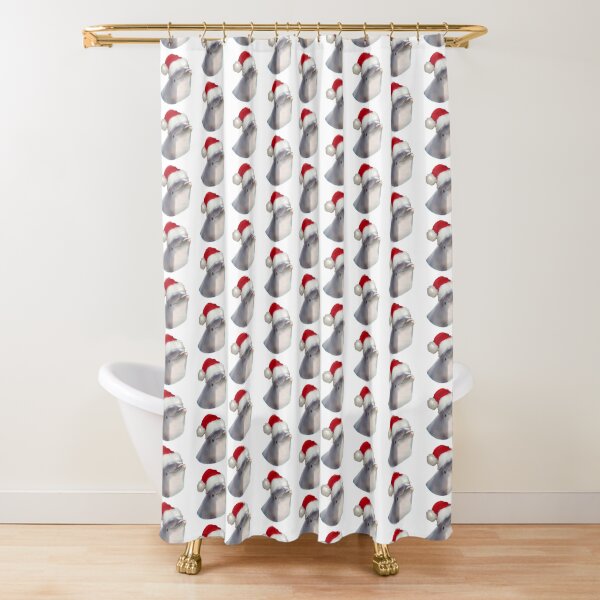 Christmas Santa Dolphin Shower Curtain