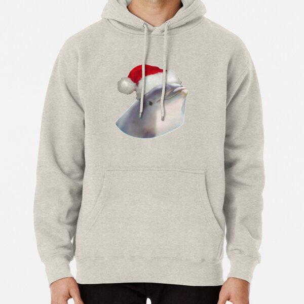 Christmas Santa Dolphin Pullover Hoodie