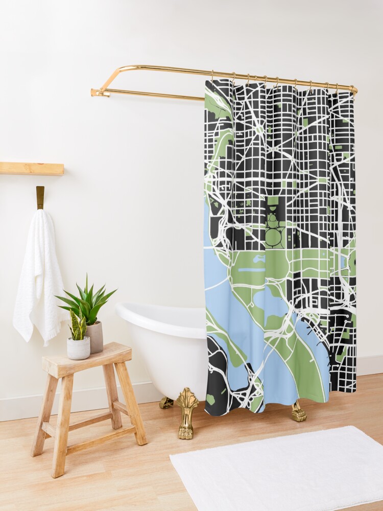 Alternate view of Map of Washington, DC Shower Curtain