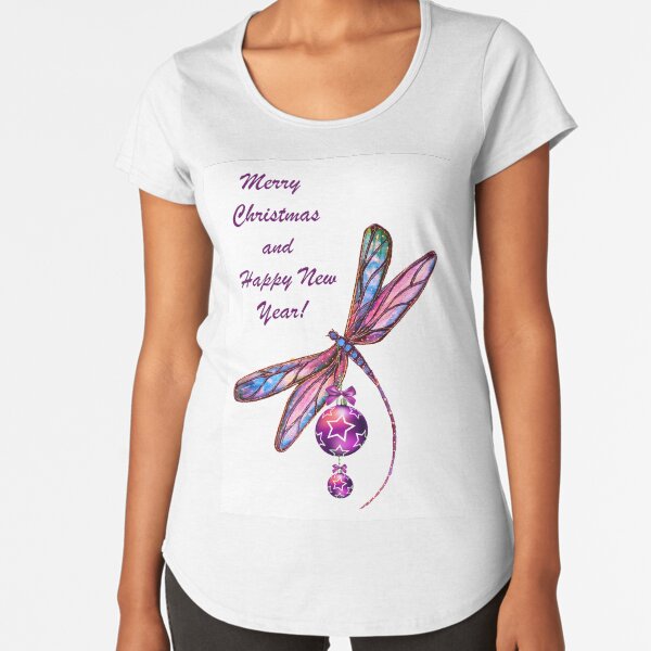 Christmas Dragonfly Premium Scoop T-Shirt