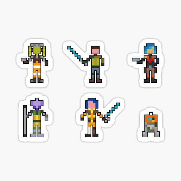Vista previa del artículo con la obra «Star Wars Rebels - Pixel Stickers», diseñado y vendido por cnorman.