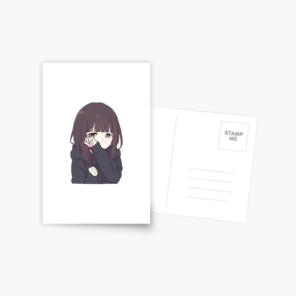 Sad Anime girl Postcard for Sale by WittyMillennial
