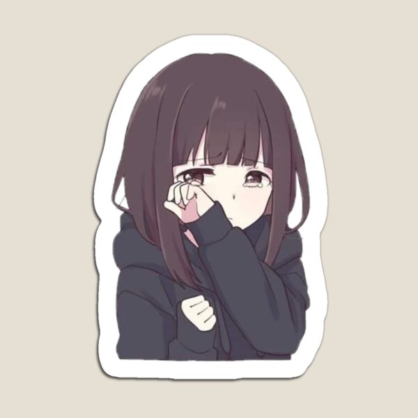 Anime Girl Sad Magnet for Sale by InsecurePuppet