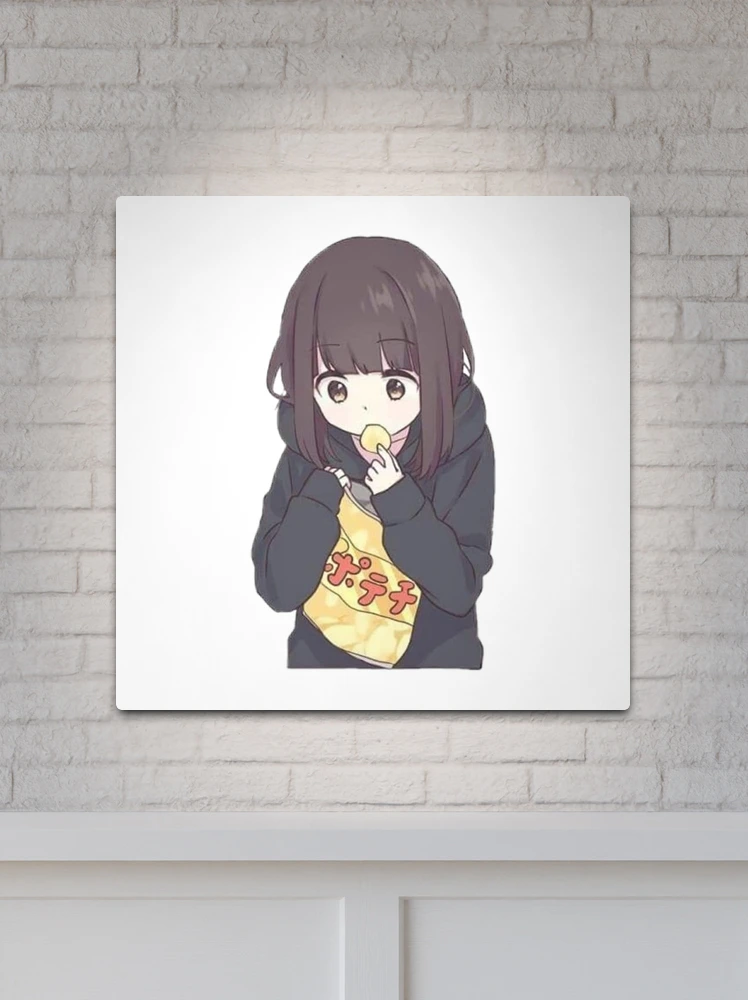 I draw cute anime girl eating chips / Menhera Shoujo Kurumi-chan