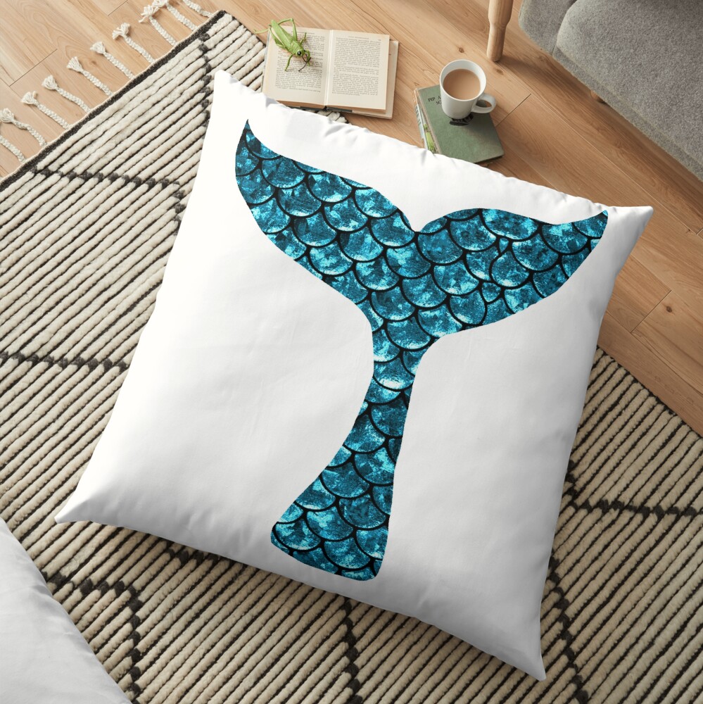 Mermaid Tail - Blue Floor Pillow