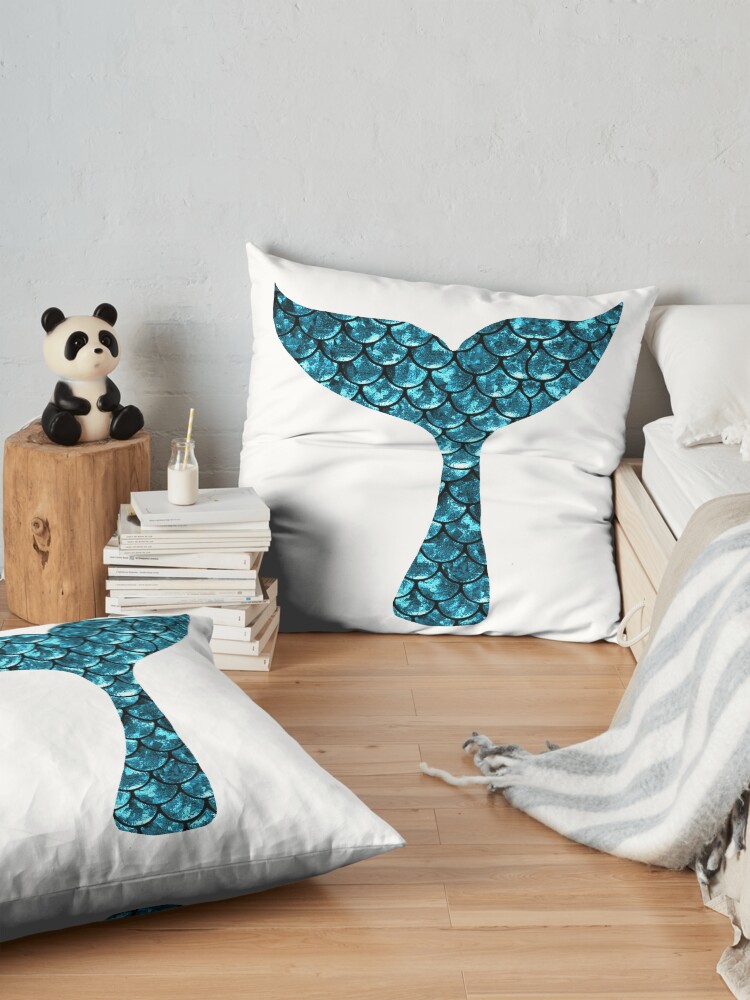 Alternate view of Mermaid Tail - Blue Floor Pillow