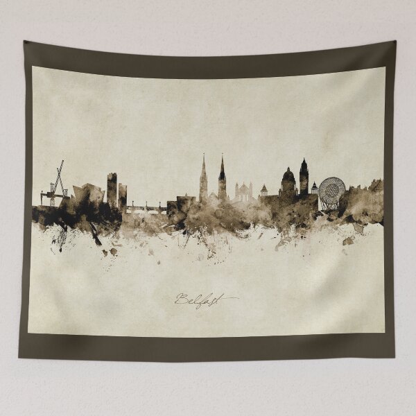 Item preview, Belfast Northern Ireland Skyline designed and sold by ArtPrints.
