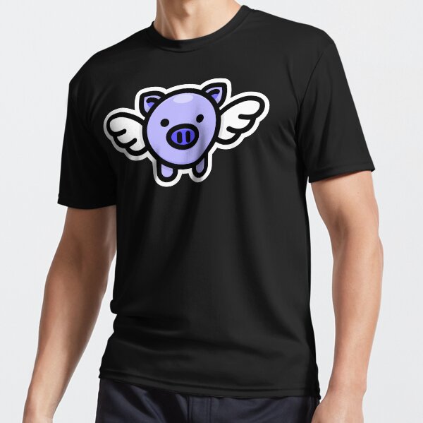 When Pigs Fly: Blue Active T-Shirt