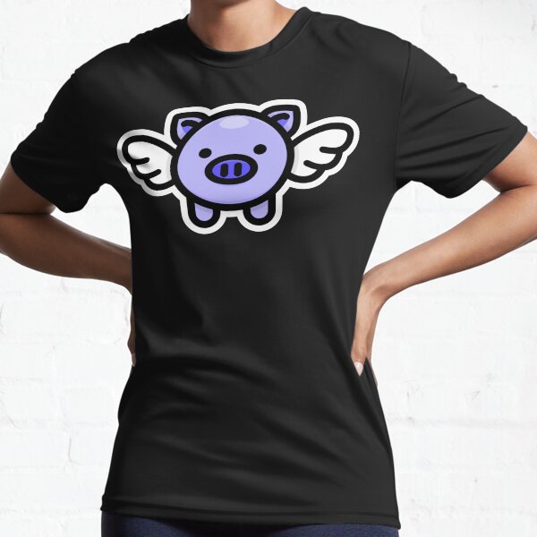 When Pigs Fly: Blue Active T-Shirt