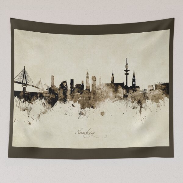 Artikelvorschau, Hamburg Germany Skyline entworfen und verkauft von ArtPrints.