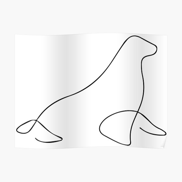 Seal Sea Lion One Line One Line Poster By Stolziiio Redbubble
