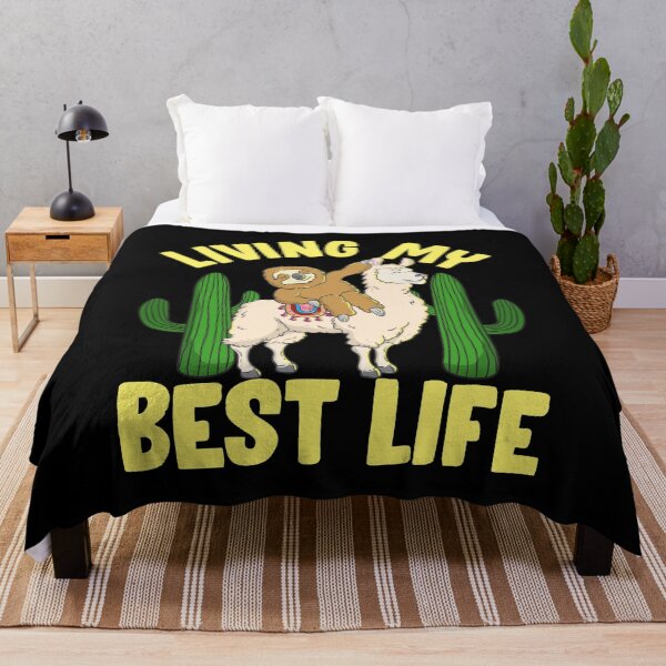 Artikelvorschau, Lebe mein bestes Leben Entzückendes Sloth Riding Lama entworfen und verkauft von perfectpresents.